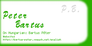 peter bartus business card